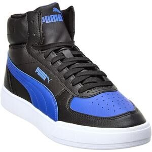 NWT PUMA Caven Mid Leather Sneaker, 10, Black